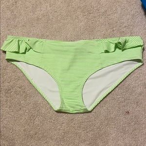 Aerie green seersucker bikini bottoms large